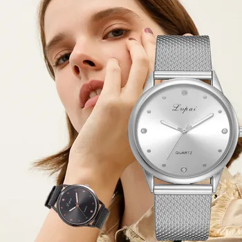 

Lvpai Women's Casual Business Quartz Silicone strap Band Simple Four Points brick Watch Analog Wrist Watch L0829