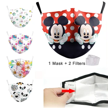 

Reusable Kids Funny Cute Cartoon Minnie Cotton Pm2.5 Face Mask Anime Print Washable Fabric Mask Anti-pollution Mouth-muffle Mask