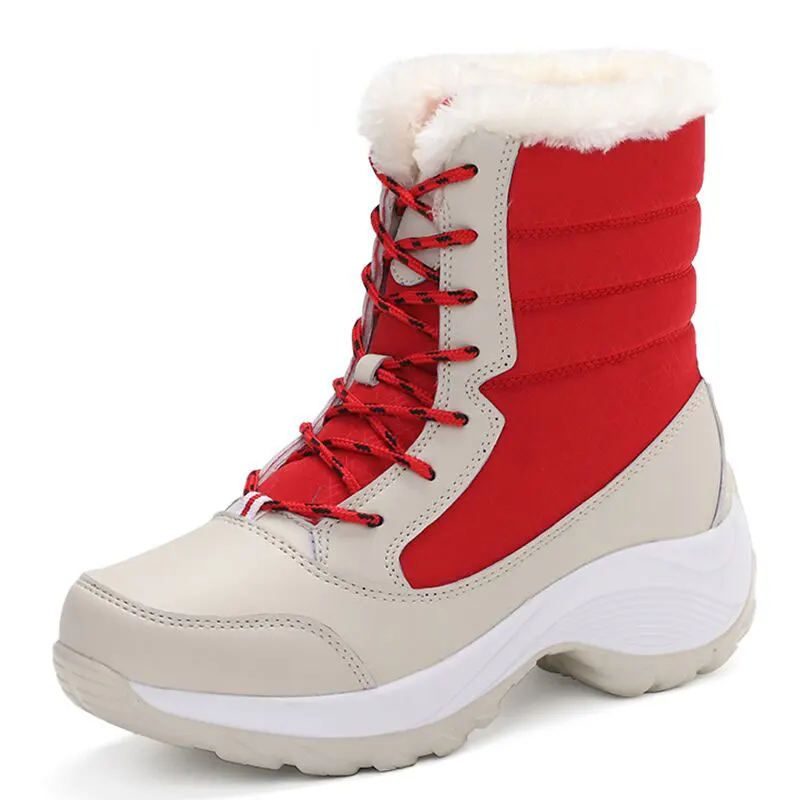 

White Winter Boots Women Fashion Snow Boots Sew Style Women's Shoes Brand Shoes High Quality Warm Thick Plush Shoes AELNN433
