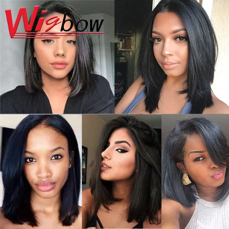 Short Straight Bundles With Closure 100% Human Hair Brazilian Hair Bundles With Cheap Closure Natural Hair Extensions Human Hair
