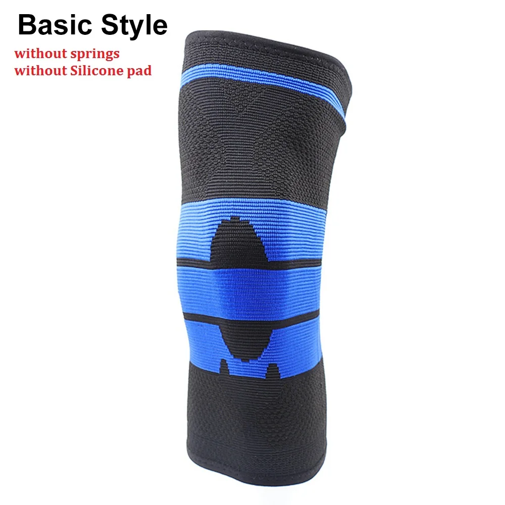 Basic Style 02 Эластичные Наколенники, поддерживающие спортивные наколенники, мужские наколенники под давлением, для фитнеса, баскетбола, волейбола, брекета, протектор, 1 шт - Цвет: Basic Style 02