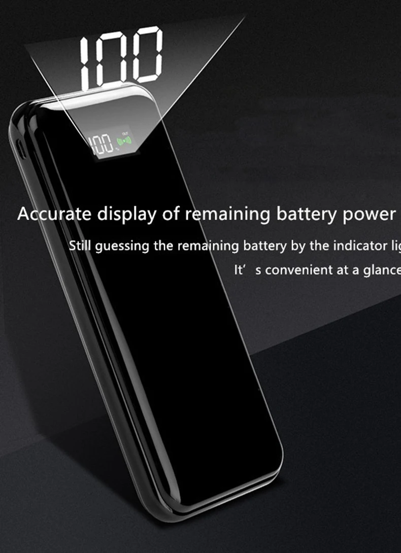 Беспроводной Мощность Банка 10000mAh для всех телефонов Мощность Bank Быстрая зарядка внешний Батарея аксессуары LED двойной Тип usb-C Вход