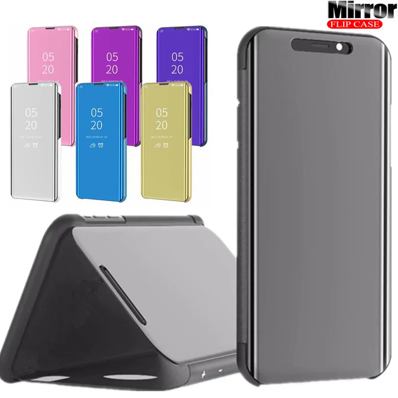 Зеркальный флип чехол для iphone 12 Mini 11 Pro XS Max XR X кожаный подставка SE 2020 6S 7 8 Plus 10