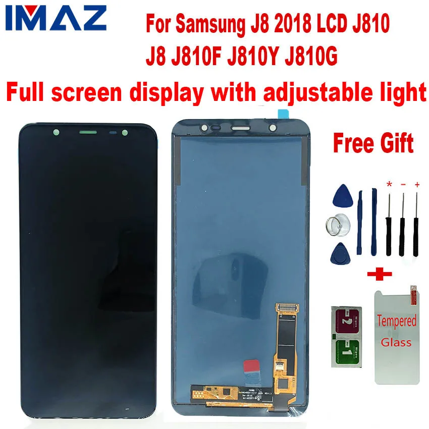 IMAZ adjust brightness LCD For Samsung Galaxy J8 2018 J810 J810F SM-J810F Display+Touch Screen Digitizer Assembly | Мобильные