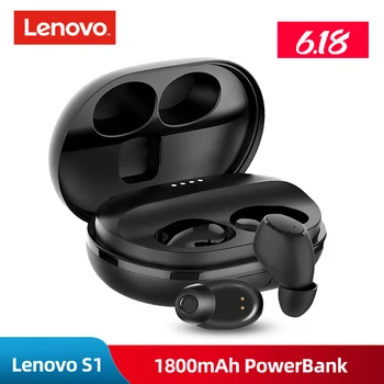 

2018 New Original Lenovo S1 TWS Wireless Bluetooth Earphone Waterproof IPX5 V5.0 Stereo Business Sport Headset With Mic 1800mAh