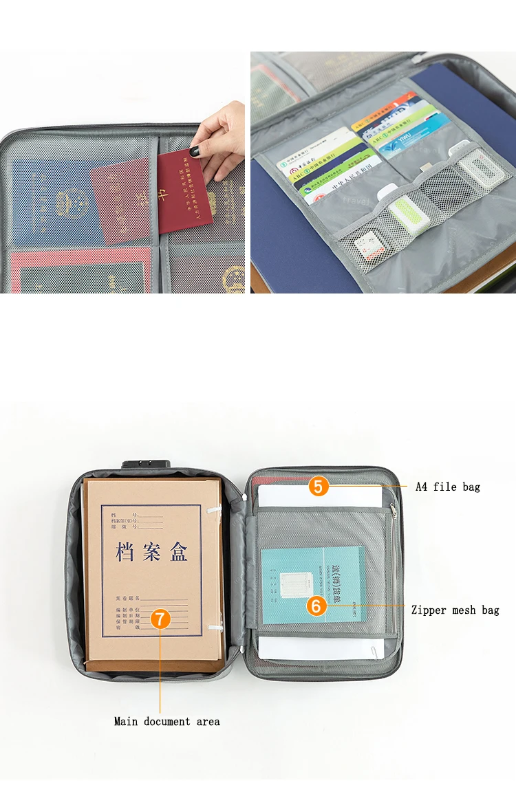Travel large-capacity document bags card file bill passport Multi-layer organizer wallet for tickets phone pocket passport case