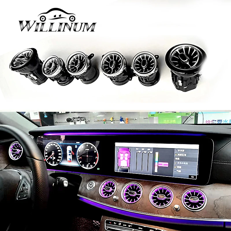 

Air conditioning light light for Benz W213 E class E200 E320 car auto vent inlet trim ambient lights turbine air outlet lamp