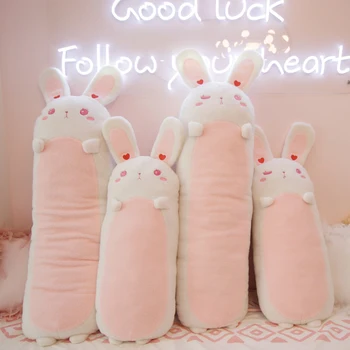 

2020 Ins hot cartoon rabbit plush pillow stuffed pink bunny toy cushion for kids girls bed sofa home decor Xmas Birthday Gifts