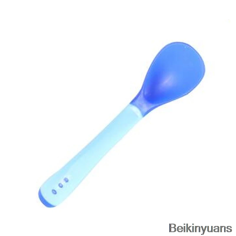 The Blue spoon Детские столовые приборы, Индукционная ложка для еды, безопасное использование, набор столовых приборов - Цвет: The Blue spoon