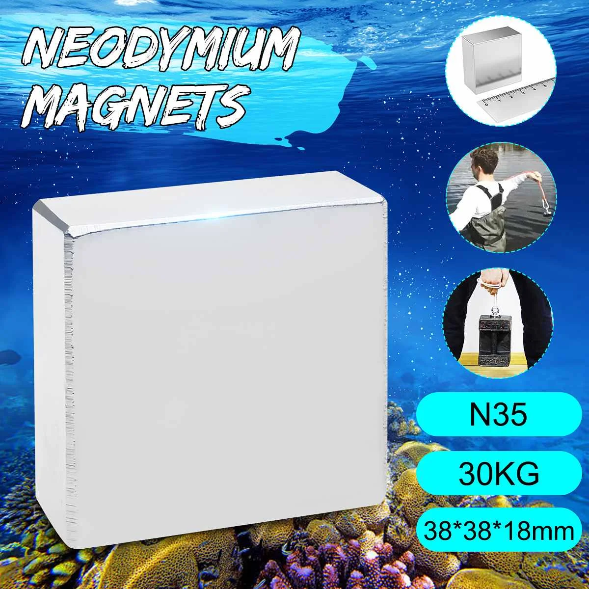 

Magnet N35 Dia 38x38x18mm hot Square magnet Strong magnets Rare Earth Neodymium Magnet powerful permanent magnetic
