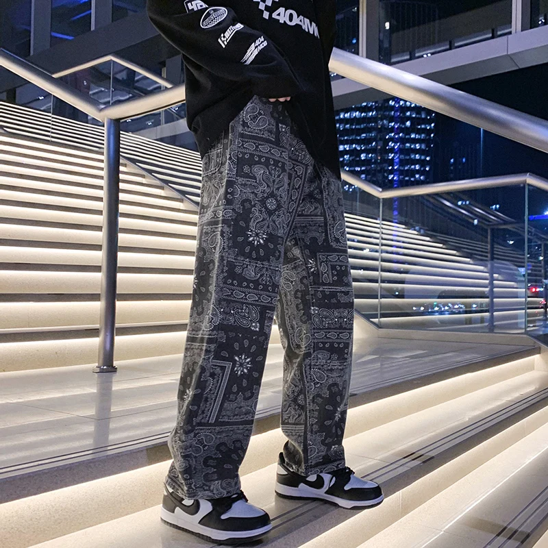 

Men's Spring New Products Trendy Brand Wide Leg Pants Jeans Large Size Straight Pants