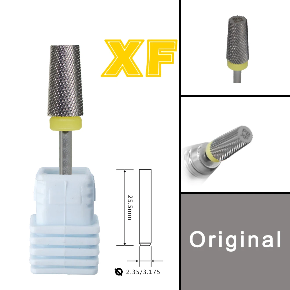 RolinStar 6.6 Sharp Large Original Color Trapezium Tapered Barrel Tungsten steel Carbide milling cutter nail drill bit 6