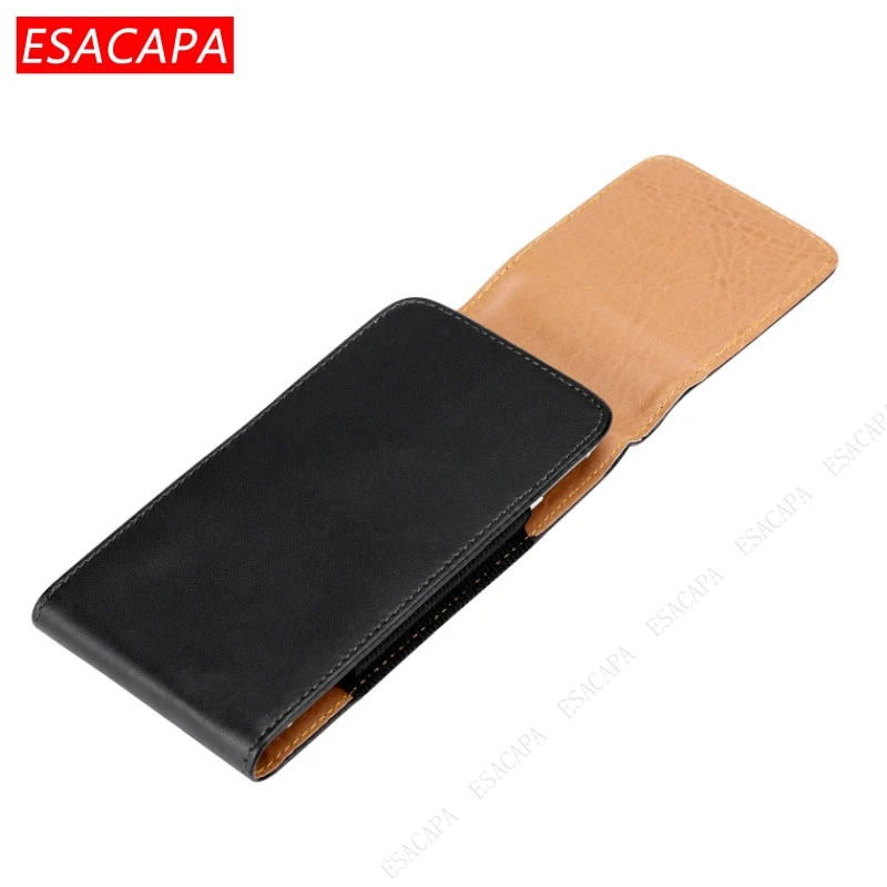 Leather Belt Clip Flip Phone Holster with Vertical Waist Case Holder