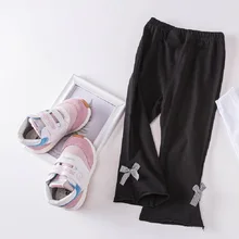 Детские брюки из чистого хлопка; Новинка года; стильные детские леггинсы с бантом и защитой от комаров; ku bao