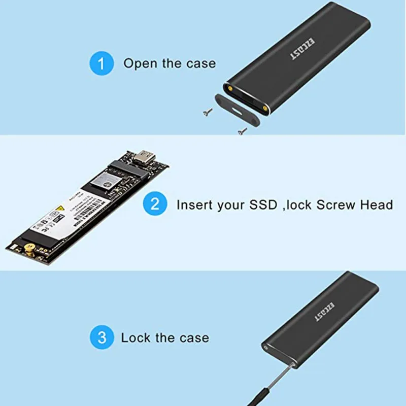 Высококачественный профессиональный Прочный портативный шасси SSD адаптер USB 3,1 USB C поддержкой UASP