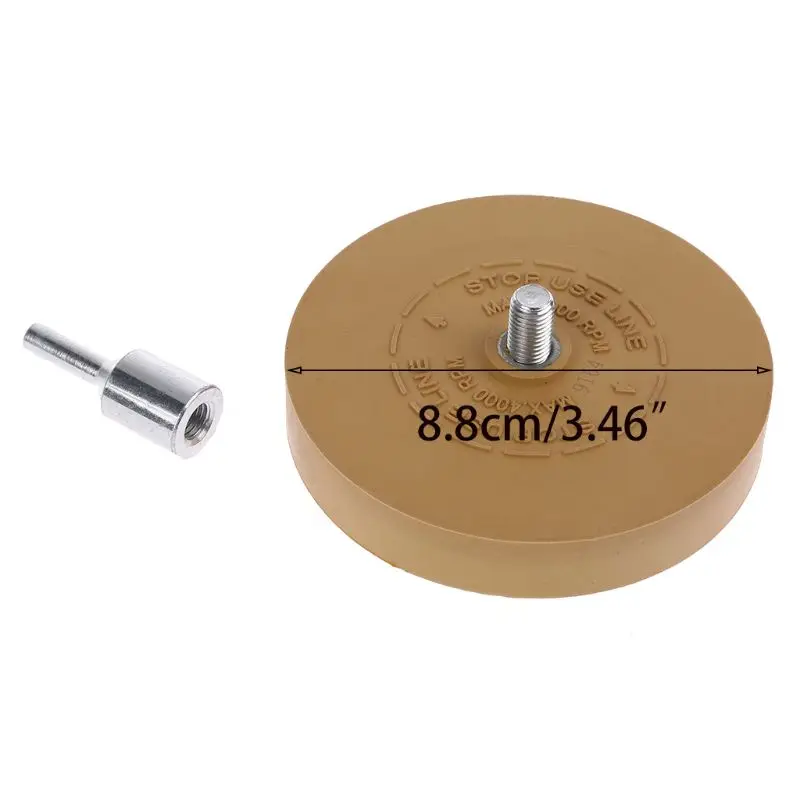 

Rubber eraser wheel pad with drill adapter 88mm Polishing Wheel 1/4\" Decal Remover For Car Decals Vinyl Stickers Quick Tool