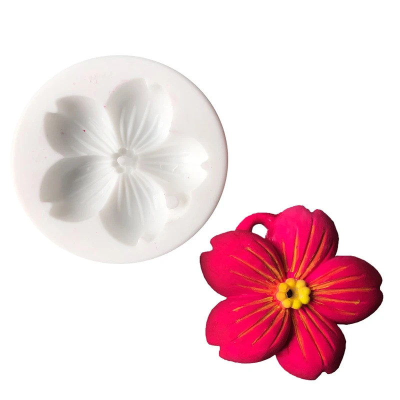 

1PC Gray-white Three-dimensional Peach Flower Shape Silicone Mold Pastry Biscuit Mold Plunger Cake Decorating Kitchen DIY Tools