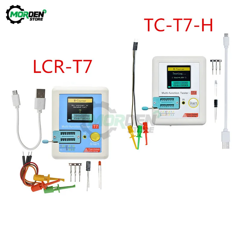 LCR-T7 TC-T7-H LCR-TC1 Многофункциональный диодов и триодов, постоянной ёмкости, универсальный конденсатор метр ESR на тонкопленочных транзисторах на тонкоплёночных транзисторах Подсветка Транзистор тестер Измеритель иммитанса мультиметр - изображение