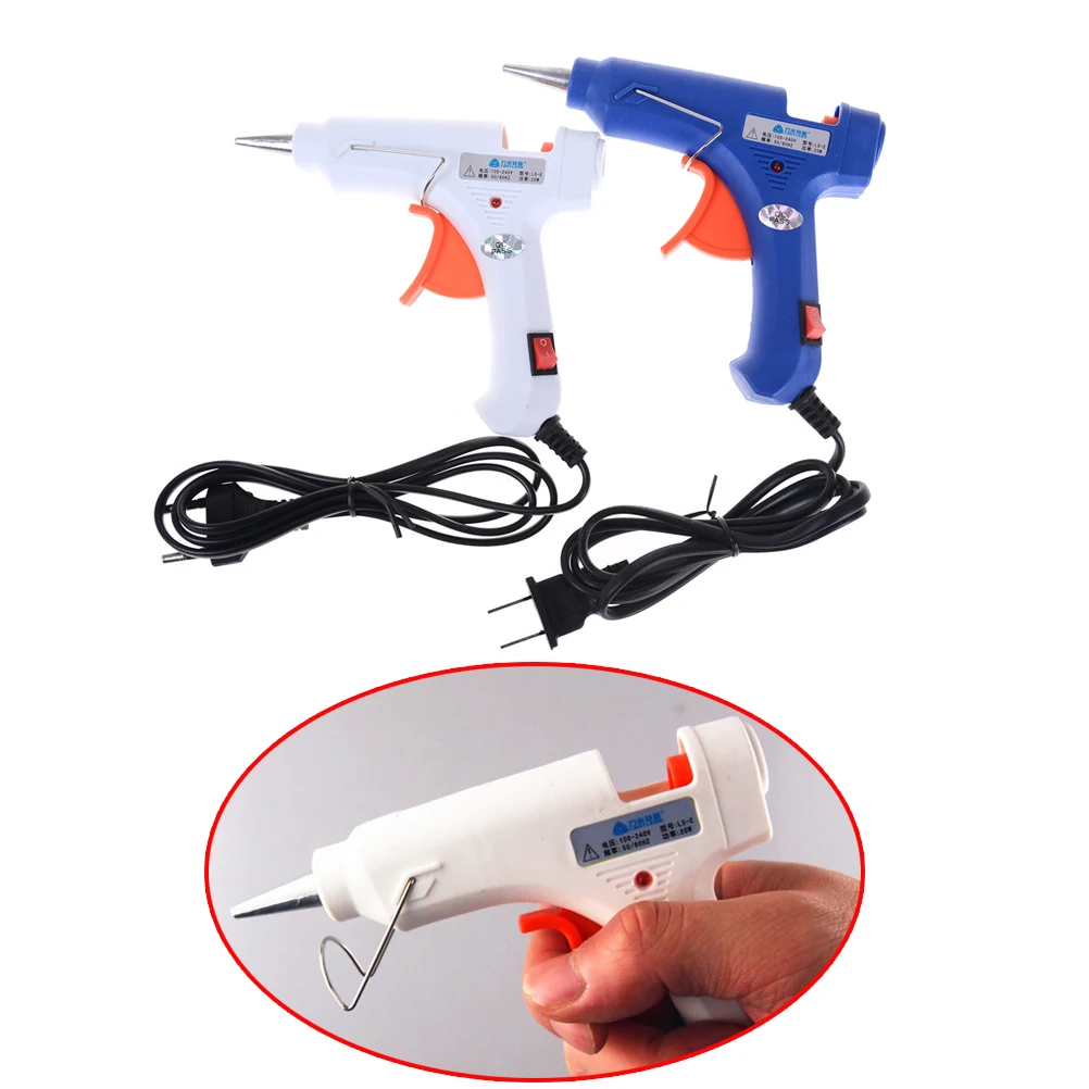 1PC Mini Glue Gun 20W EU/US Hot Melt Glue Gun Industrial Mini Guns Thermo Electric Heat Temperature Tools