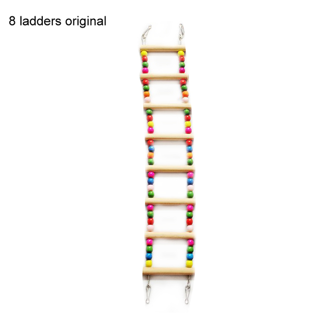 Pets Bird Supplies Hanging Colorful Balls Climbing Toy 1 Pcs Parrots Ladders with Natural Wood Bird Toys
