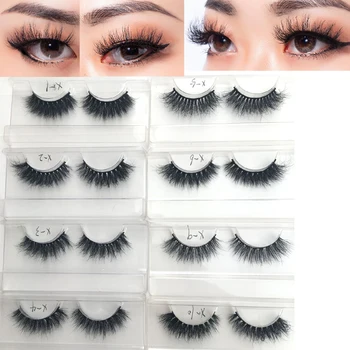 

NEW 1pair Mink Eyelashes Real Mink Hair Fluffy Messy Natural Eyelashes Handmade Fake lashes Makeup Beauty Lashes Mink