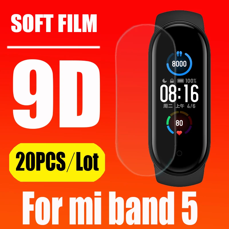 Full Screen Hydrogel Film For XiaoMi Mi Band 5 NFC Smart Wristband Bracelet Protective Film Mi Band5 Band 5 Not Tempered Glass