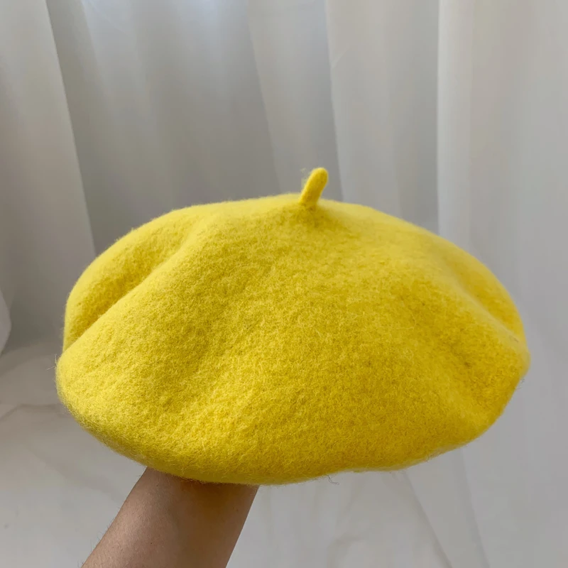 Luna&Dolphin Women 90%Wool Mushroom Rimi Blue Berets Autumn Winter Deep Eaves Knitting Artist Cap Painter Beanie Hat Sweet Color Luna&Dolphin Women 90%Wool Mushroom Rimi Blue Berets Autumn Winter Deep Eaves Knitting Artist Cap Painter Beanie Hat Sweet Color