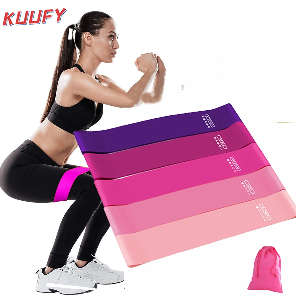 5PCS/Set Resistance Loop Bands Strength Fitness Gym Exercise Yoga Workout Sports