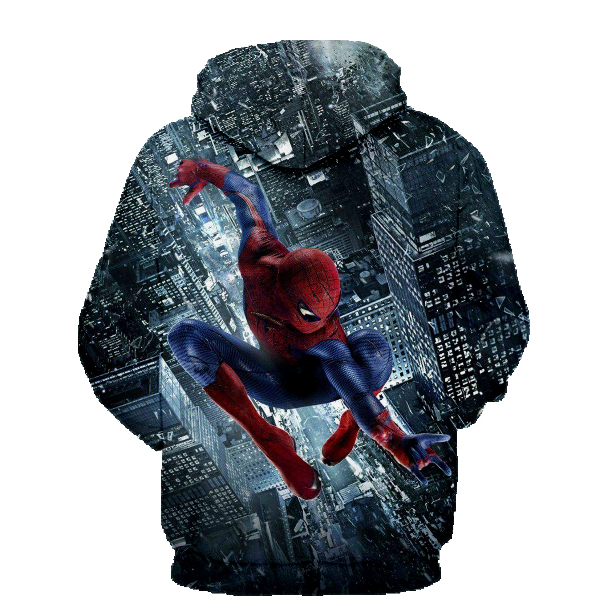 Cool Hipster Spider Man Battle suit 3D Print Hoodies Black Tracksuits Men/Women Streetwear Hoodie Boys Rock Jacket Oversized 5XL