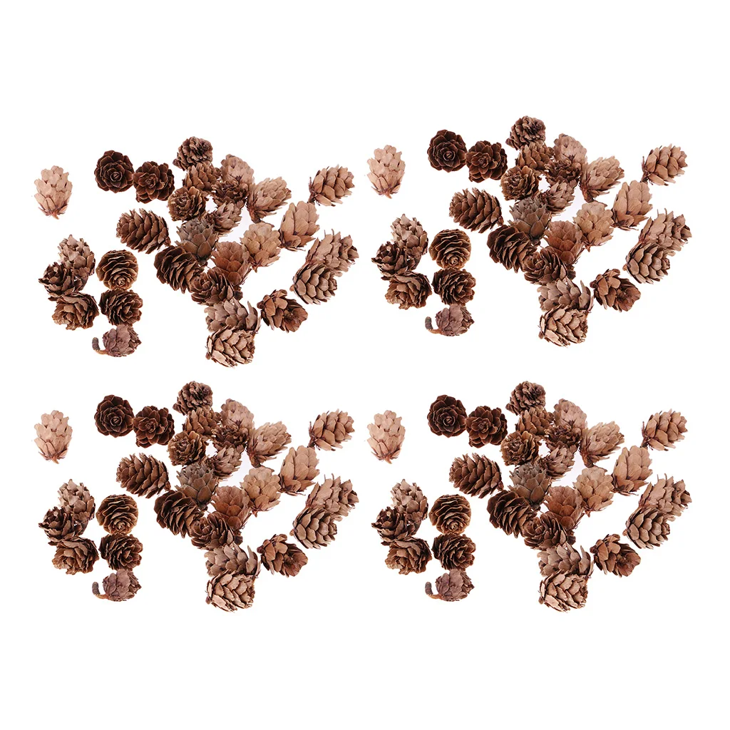 120pcs Mini Real Natural Pine Cones for Home Garden Decoration DIY Garland