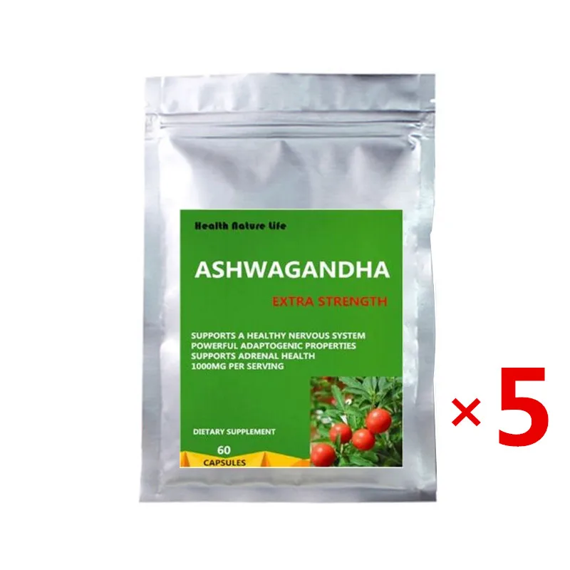 Органический Ashwagandha 1000 мг добавка для снятия стресса поддержки тревоги и