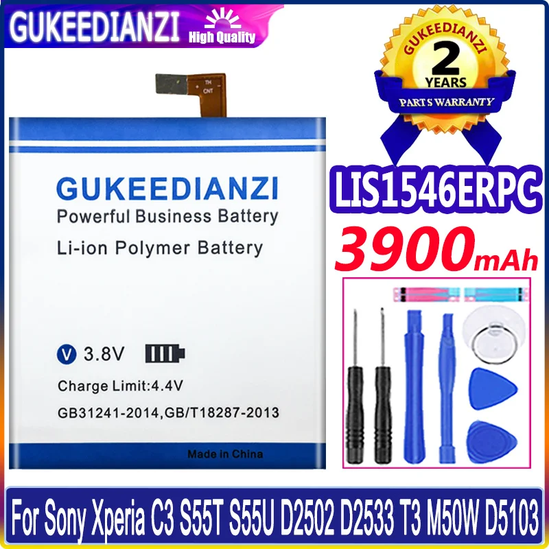 Аккумулятор GUKEEDIANZI 3900 мАч LIS1546ERPC для Sony Xperia C3 T3 S55T S55U D2502 D2533 M50W D5103 батареи |