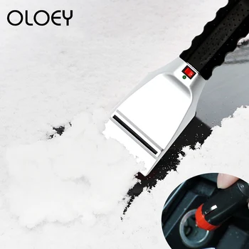 

12V Electric Heated Car Ice Scraper Automobiles Cigarette Lighter Snow Removal Shovel Windshield Glass Defrost Clean Tools