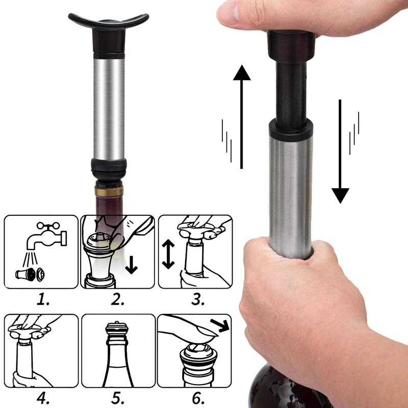 Набор открывалок для вина, пробка для вина из нержавеющей стали, вакуумный насос, консервант с многоразовым Аэратором для вина/открывалка для бутылок/Разливочный носик