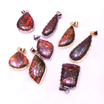 

Random Natural Ammonite Conch Shell Pendant Quartz Crystal Snail Ocean Reliquiae Conch Animal Necklace Charms Women Jewelry Gift