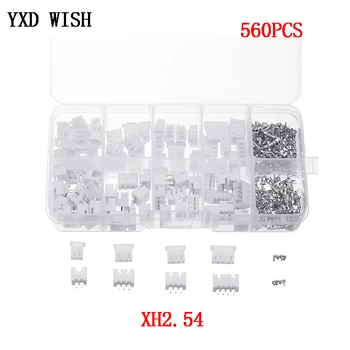 

560PCS XH 2.54 Dupont Connector 2P 3P 4P 5Pin 2.54mm Pitch Terminal Kit Housing Pin Header JST Connectors Wire Connector Adapter