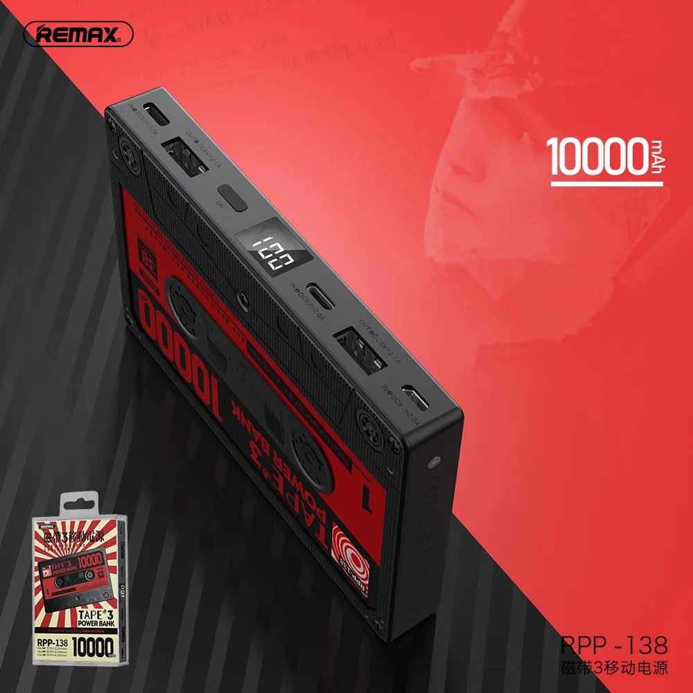 Внешний аккумулятор Remax proda на 4000 мА · ч со светодиодной подсветкой|powerbank design|designer