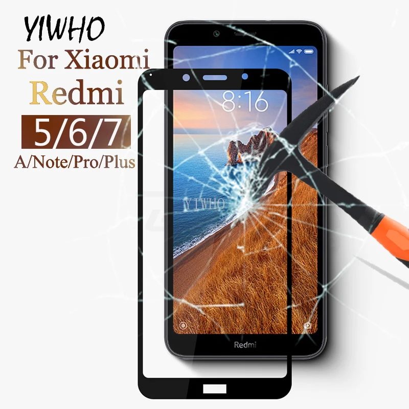 

Tempered Glass on The for Xiaomi Redm 7a Screen Protector Note 7 6 Pro 5 Plus 5a 6a Full Cover Protective Glasses 7 A Go S2 Film
