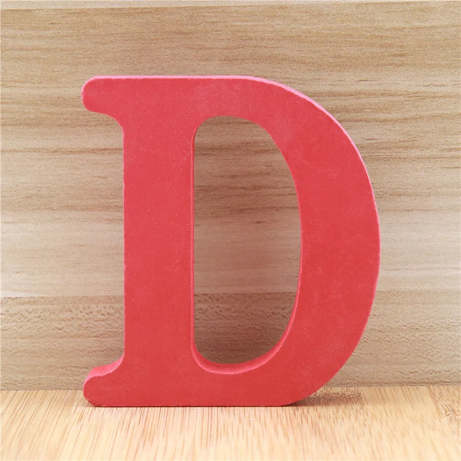 1 шт. 10 см деревянные буквы Алфавит имя дизайн искусство ремесла красная буква стоячая форма DIY слова вечерние свадебные украшения для дома 3,94 дюймов - Цвет: D