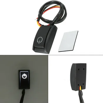 

Button Rocker switch Paste Latching on off DC 12V 200mA Car RV Push Latching Plastic LED Light Replacement 2.4W