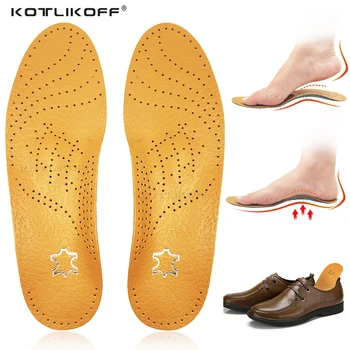 

KOTLIKOFF Premium Leather orthotic insole for Flat Feet Arch Support orthopedic shoes sole Insoles for feet Correction OX Leg