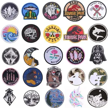 

Pulaqi Alien Universe Punk Patch for Clothing Death Skull E.T. Star Wars Patches Iron On Clothes Embroidery Applique Accessory H