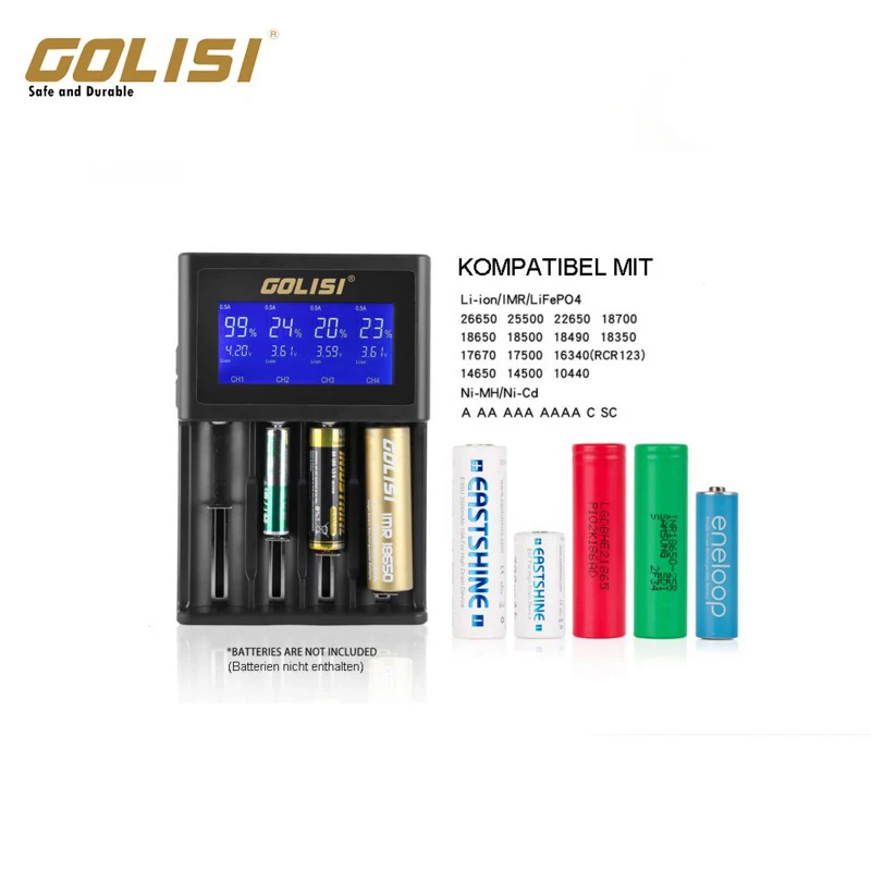 Оригинальное интеллектуальное зарядное устройство Golisi S4 с ЖК дисплеем быстрая