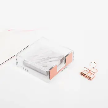 

Transparent Square Memo Box Sticky Note Storage Card Holder Organizer Stationery