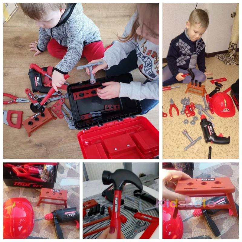 Набор инструментов для детей, Обучающие инструменты для моделирования, инструменты для ремонта, дрель, пластиковая игра, обучающая Инженерная головоломка, игрушечные дрели, подарок для мальчика