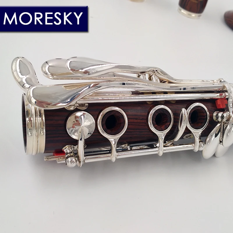 MORESKY Professional Dalbergia retusa/cocobollo Clarinet bB18 Key Silver plated Solid wood beautiful clarinet