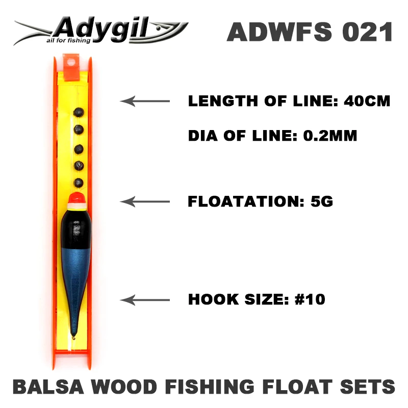 Adygil пробкового дерева поплавок наборы ADWFS 021 Floatation 5 г Длина лески 40 см крючок Размер#10 5 шт./лот