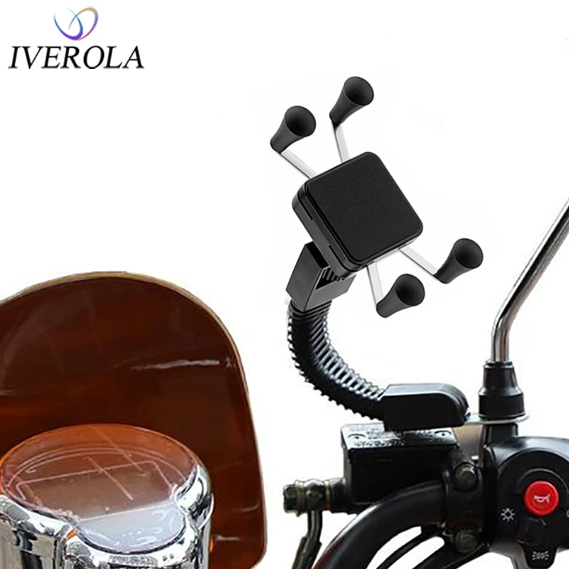 

Univerola Motorcycle Phone Mount Cell Smartphone Holder for Rearview Mirror with 360 Rotate Holder for GPS Motorcycle Support