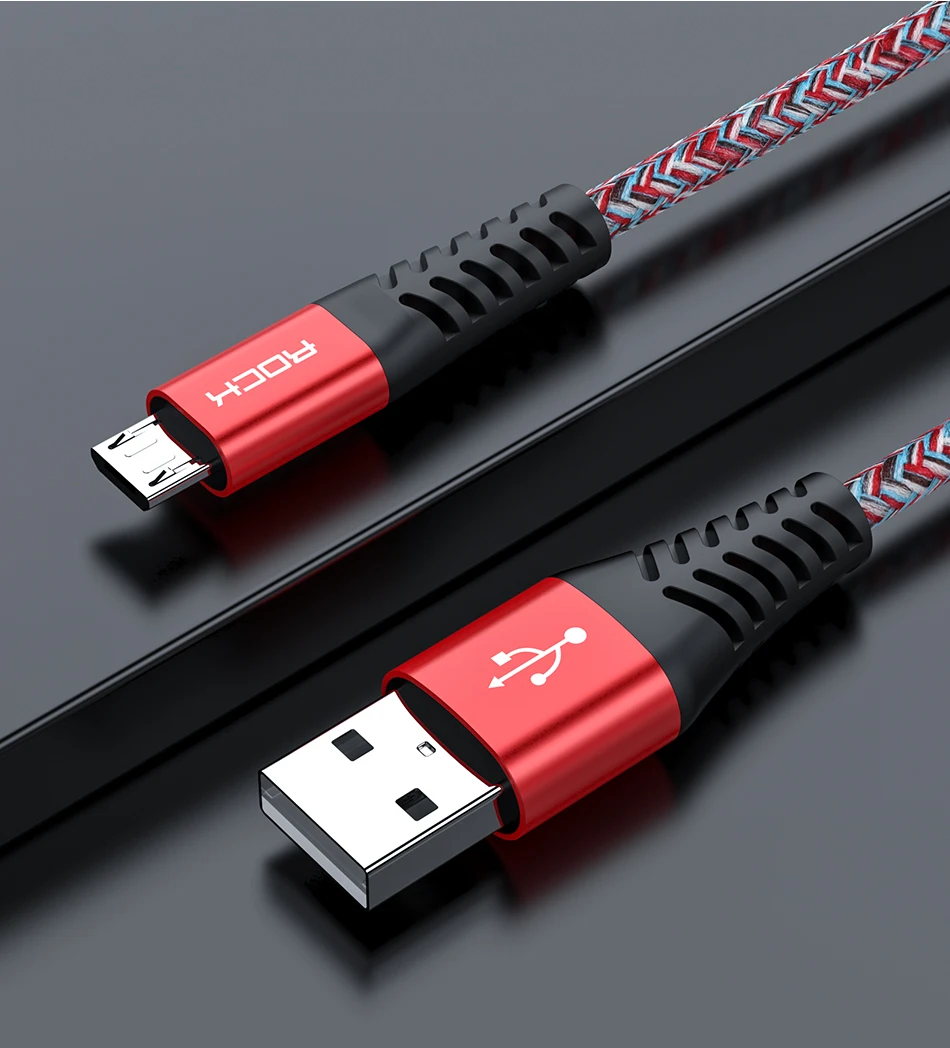 ROCK Micro USB кабель 3A USB шнур Быстрая зарядка для samsung huawei Xiaomi LG Andriod мобильный телефон микро кабель для передачи данных провод