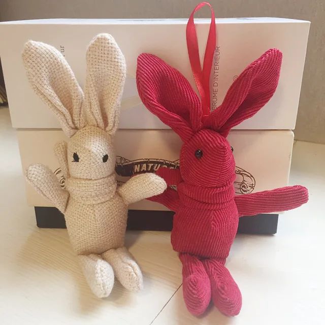 18-20CM Teddy Bear Stuffed Plush Toys Cute Dress Rabbit Pendant Dolls Gifts Birthday Wedding Party Decor 4